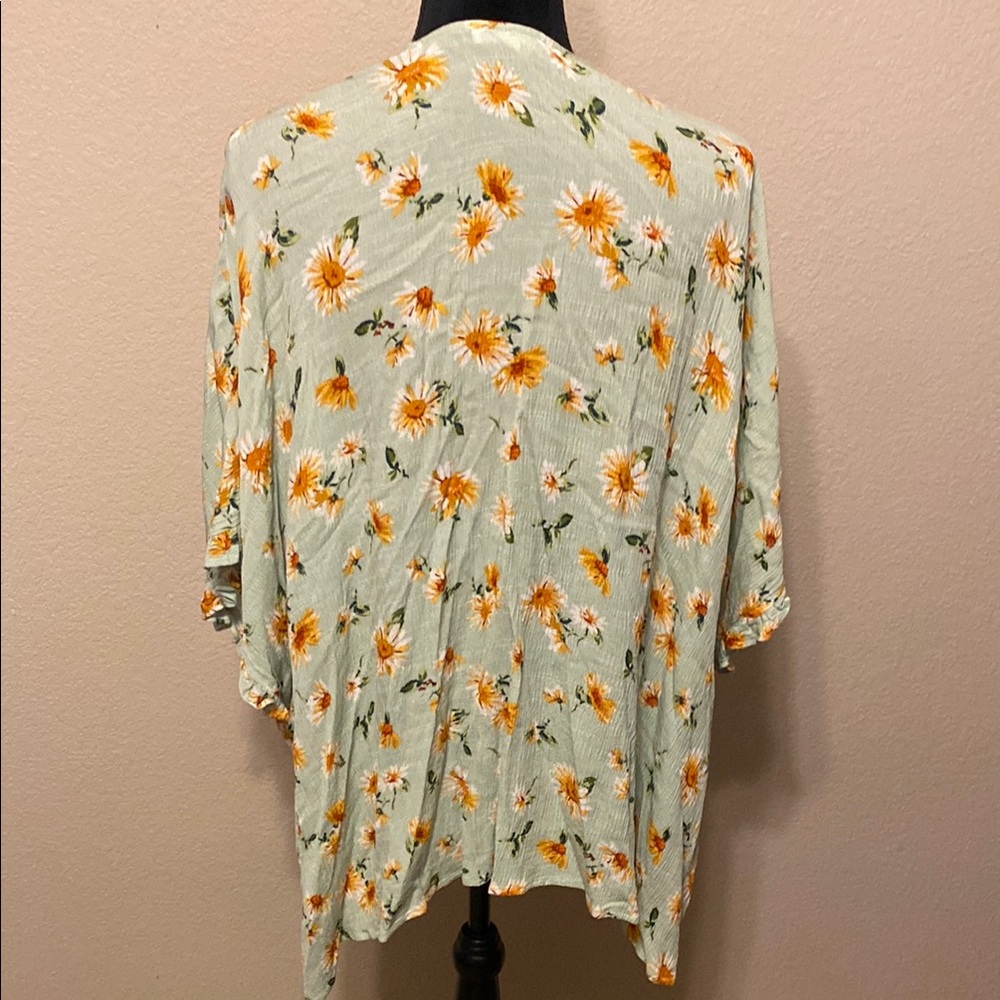 Sunflower Print Kimono Cardigan - Picture 3 of 8